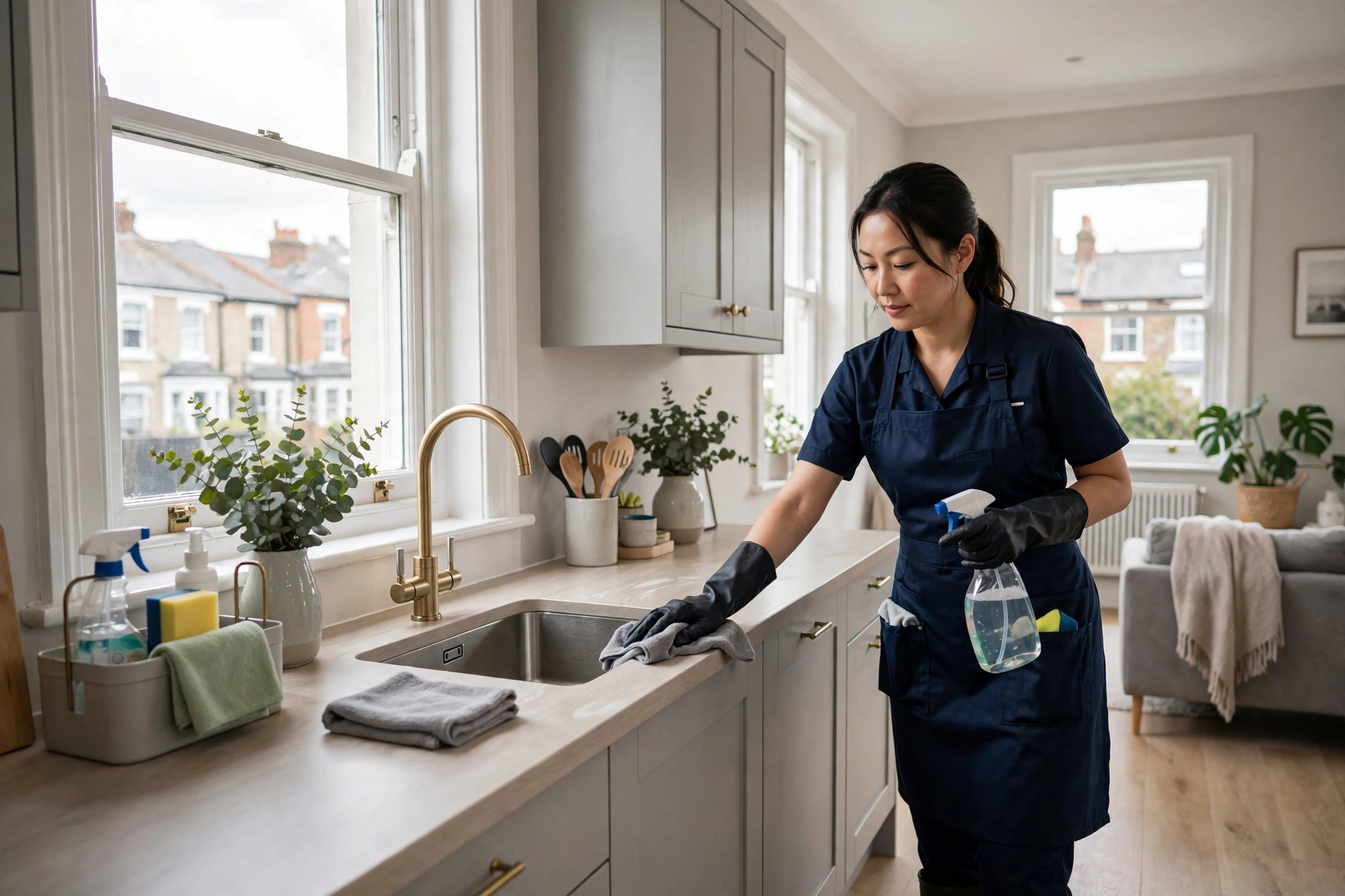 Professional housekeeper representing servant jobs in UK 2026
